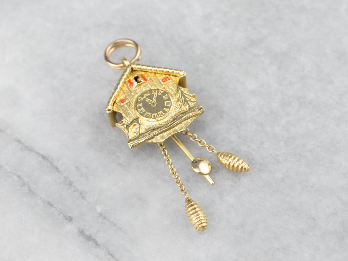 Bavarian Cuckoo Clock Gold Charm