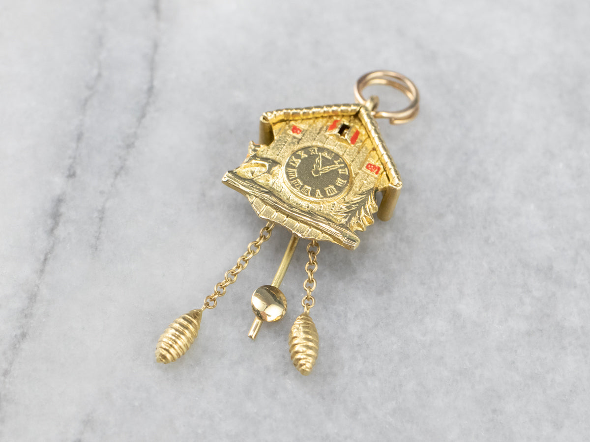 Bavarian Cuckoo Clock Gold Charm