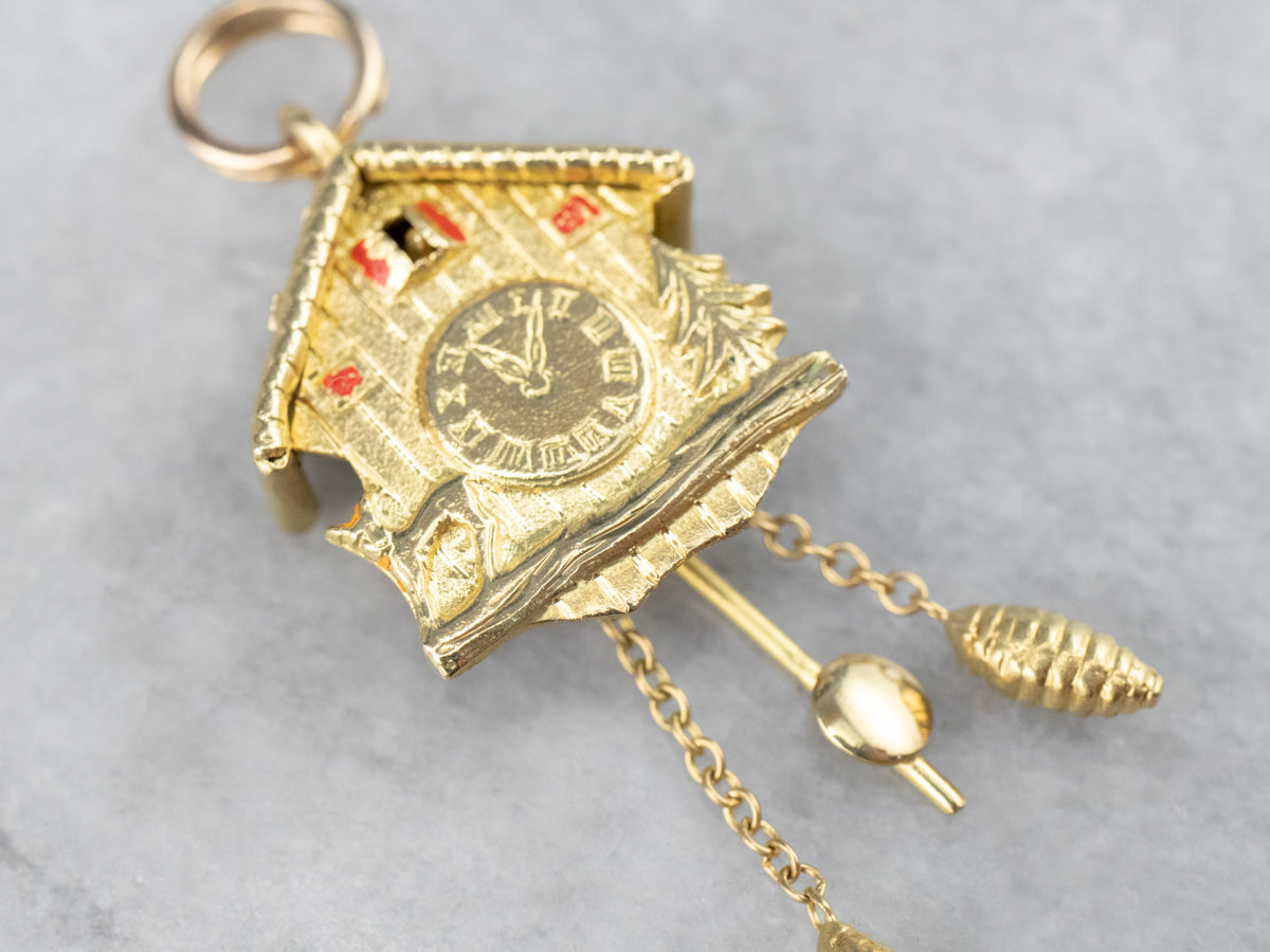 Bavarian Cuckoo Clock Gold Charm