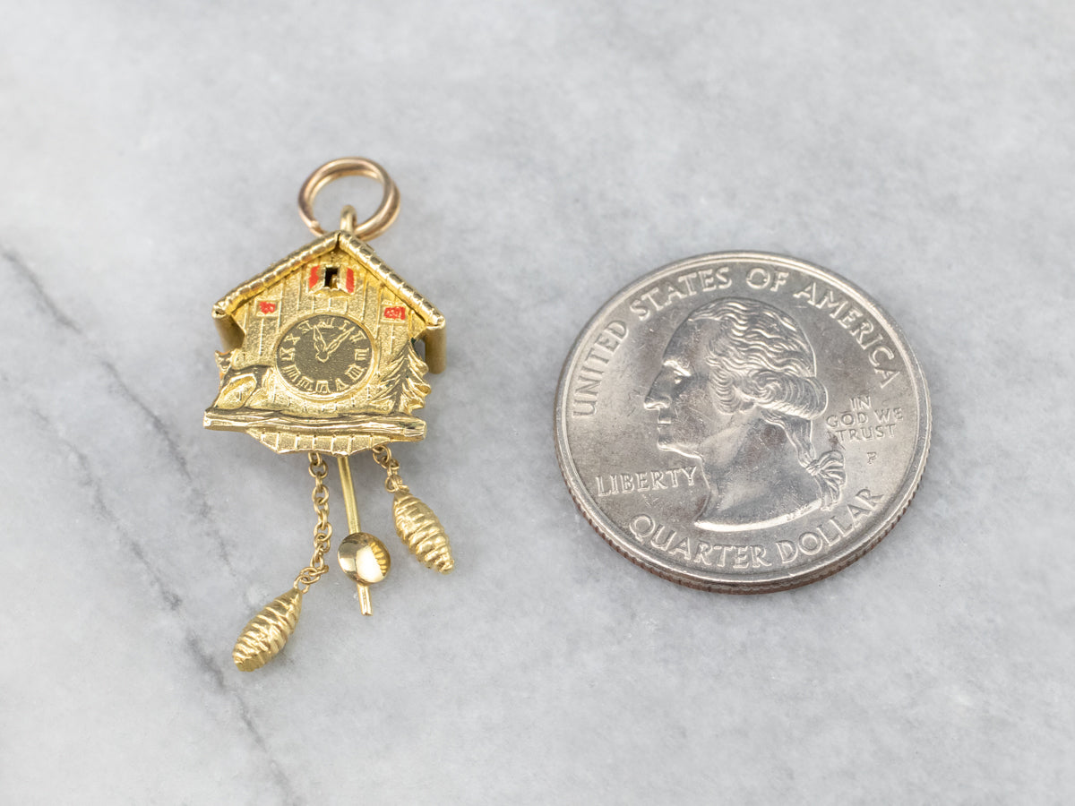 Bavarian Cuckoo Clock Gold Charm