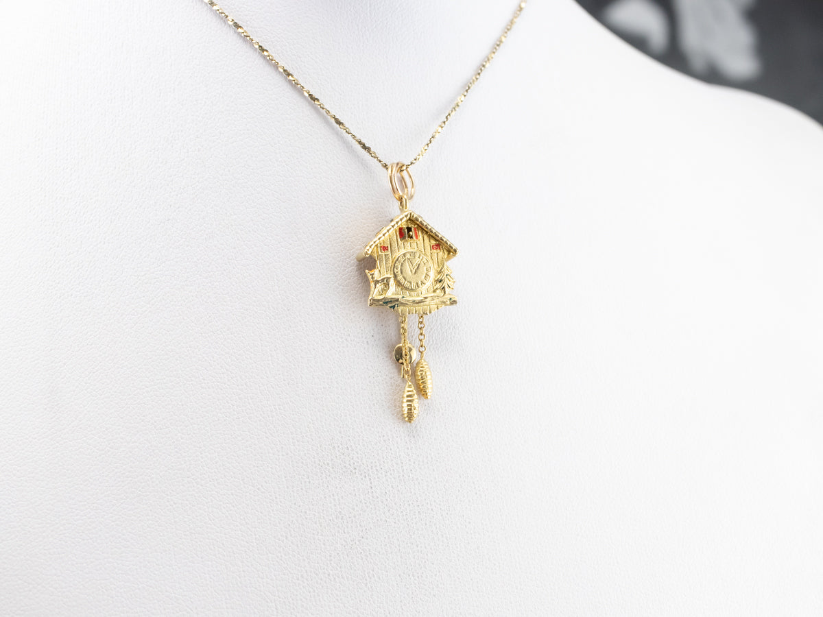Bavarian Cuckoo Clock Gold Charm