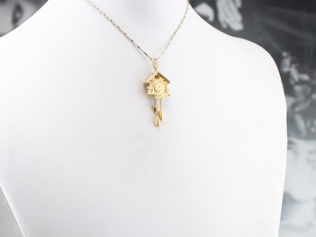 Bavarian Cuckoo Clock Gold Charm