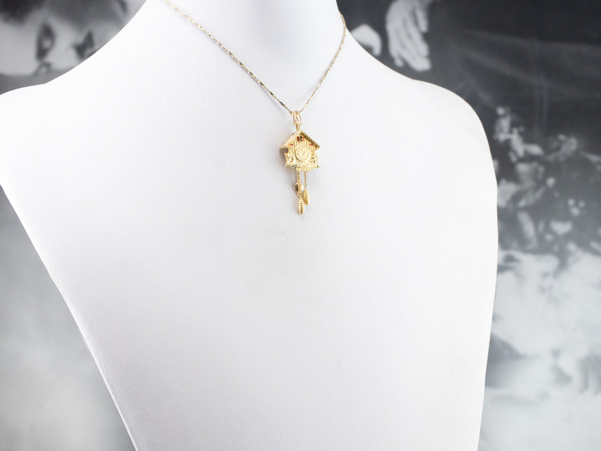 Bavarian Cuckoo Clock Gold Charm