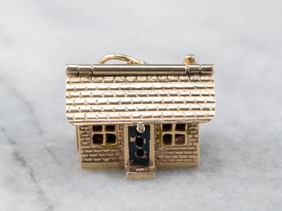 Vintage Enamel and Gold House Charm