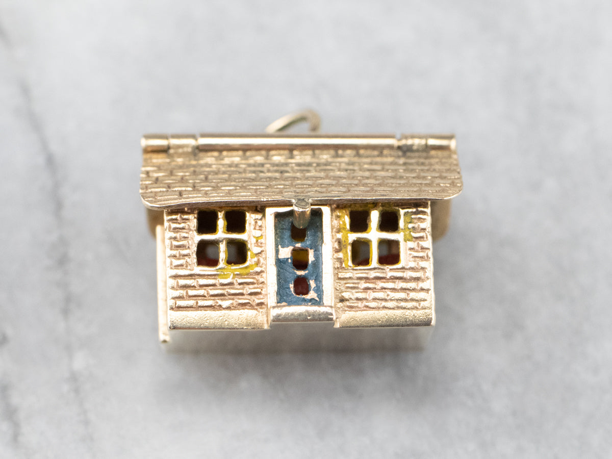 Vintage Enamel and Gold House Charm