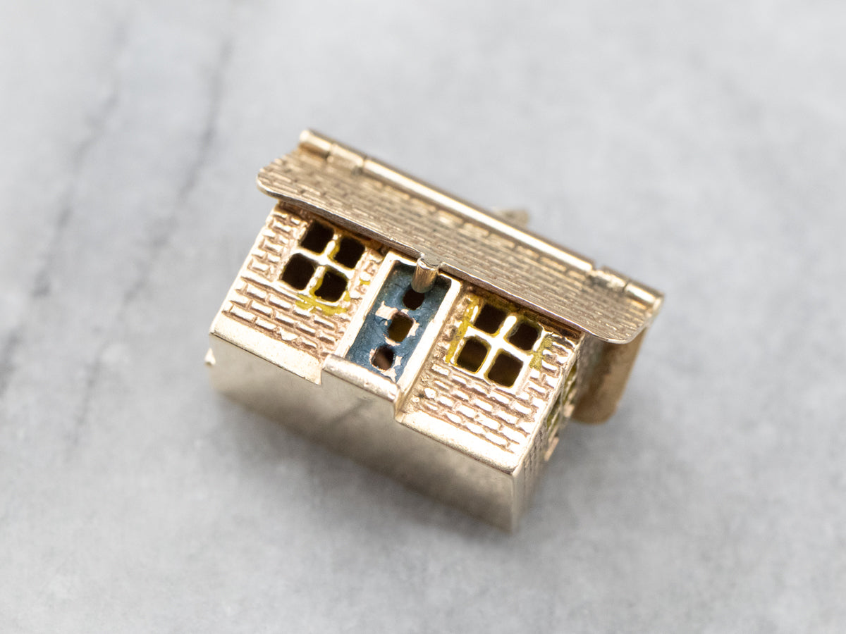 Vintage Enamel and Gold House Charm