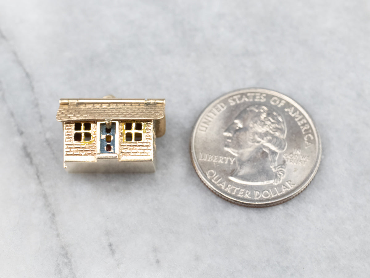 Vintage Enamel and Gold House Charm
