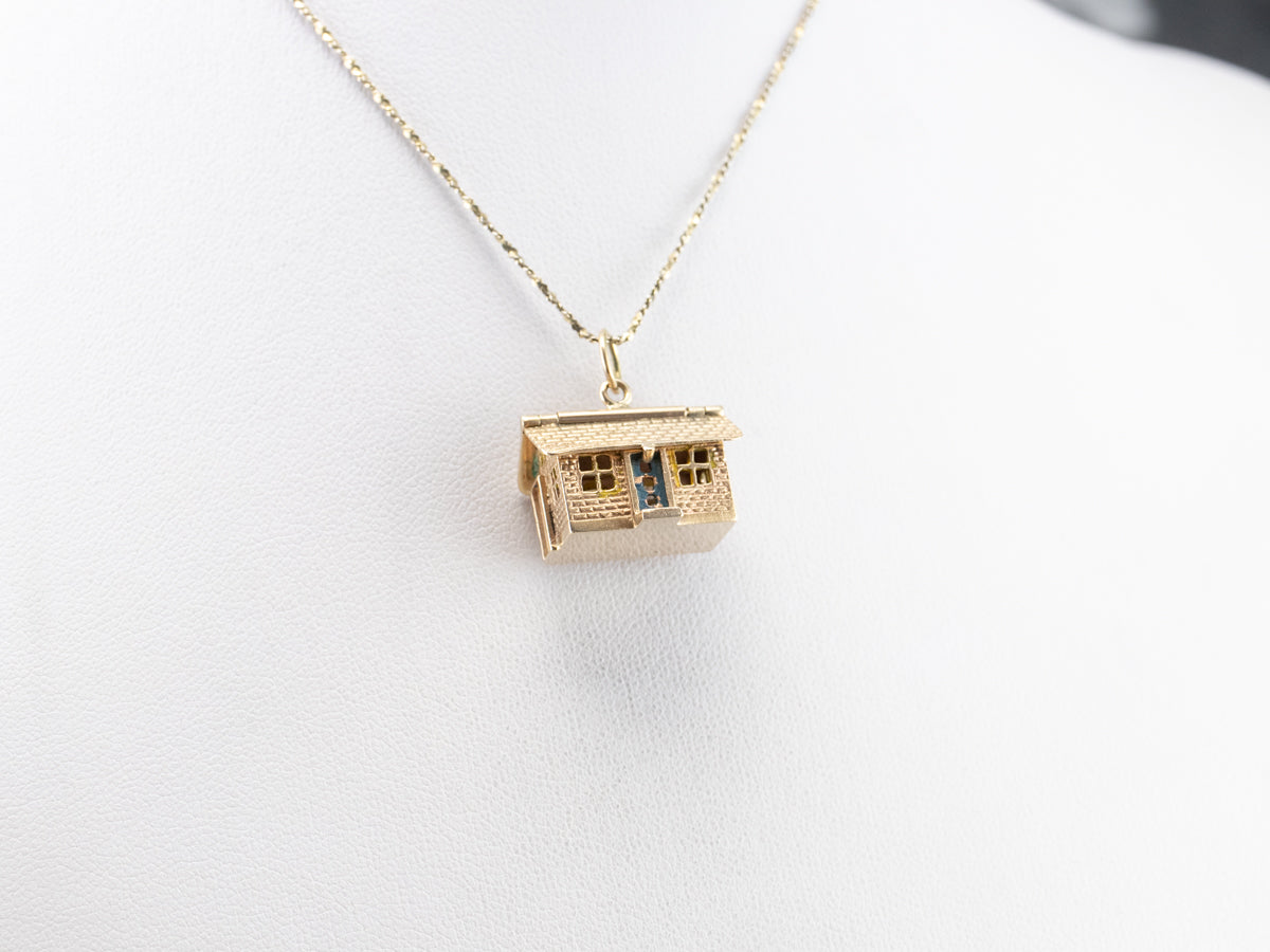 Vintage Enamel and Gold House Charm