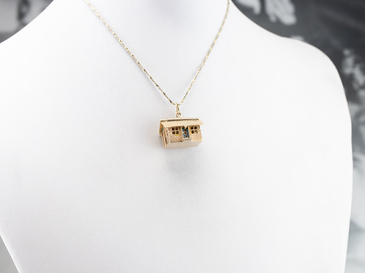 Vintage Enamel and Gold House Charm