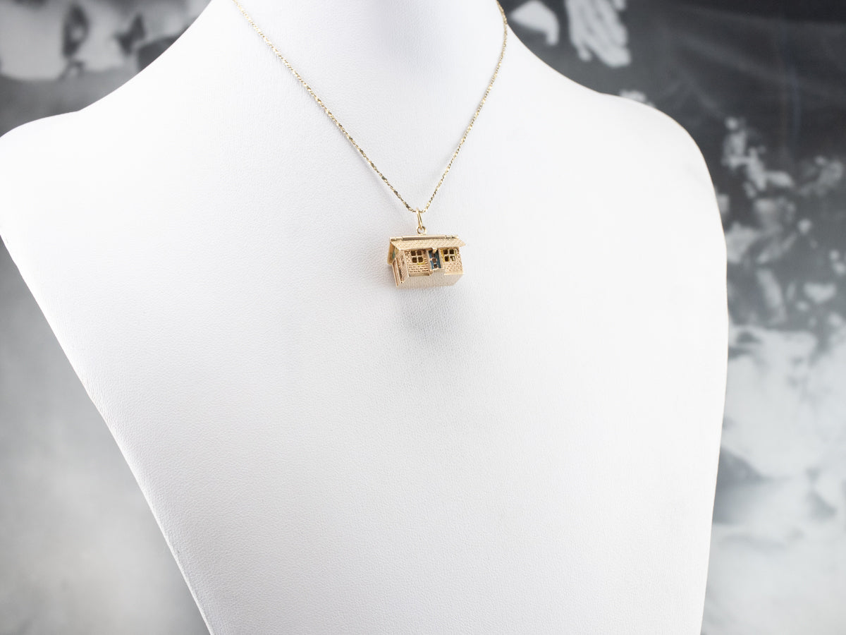 Vintage Enamel and Gold House Charm