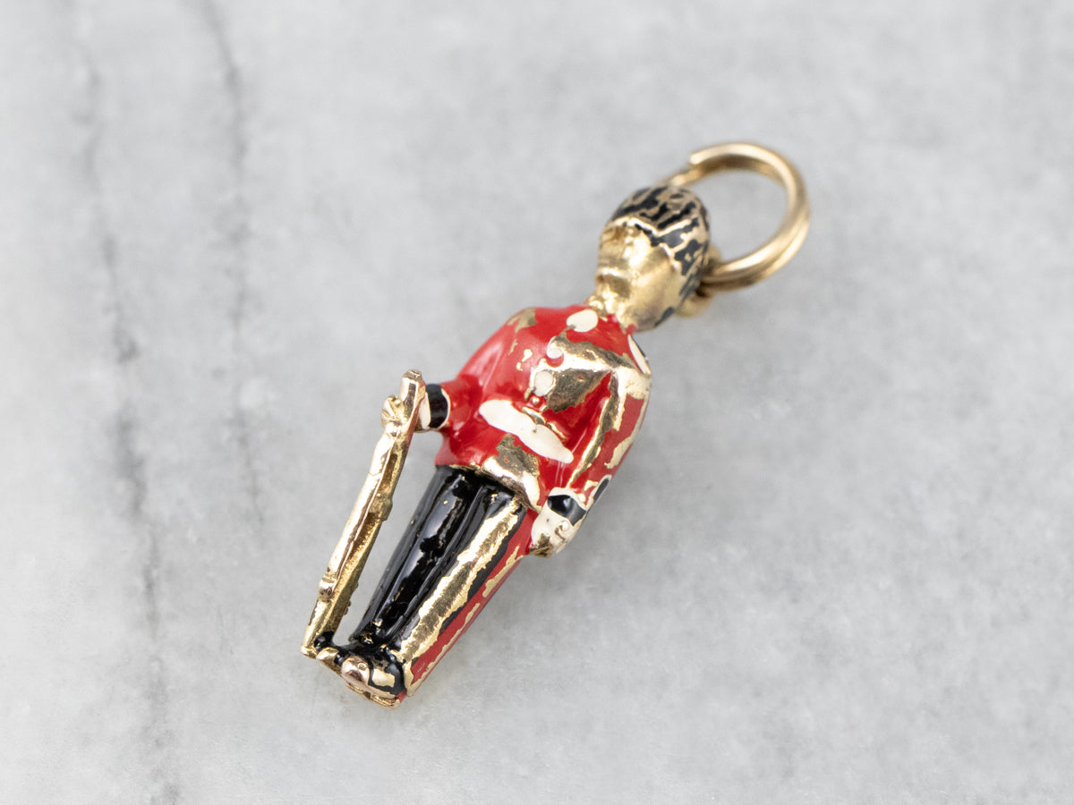 The Queen's Guard Gold and Enamel Charm