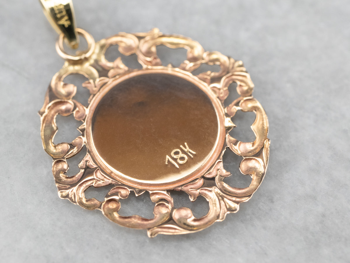 Two Tone Gold Saint George Medallion