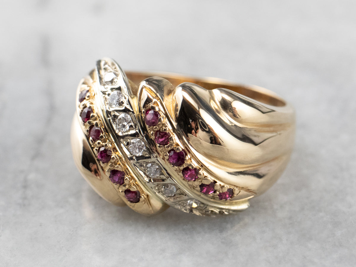 Vintage Ruby and Diamond Statement Ring