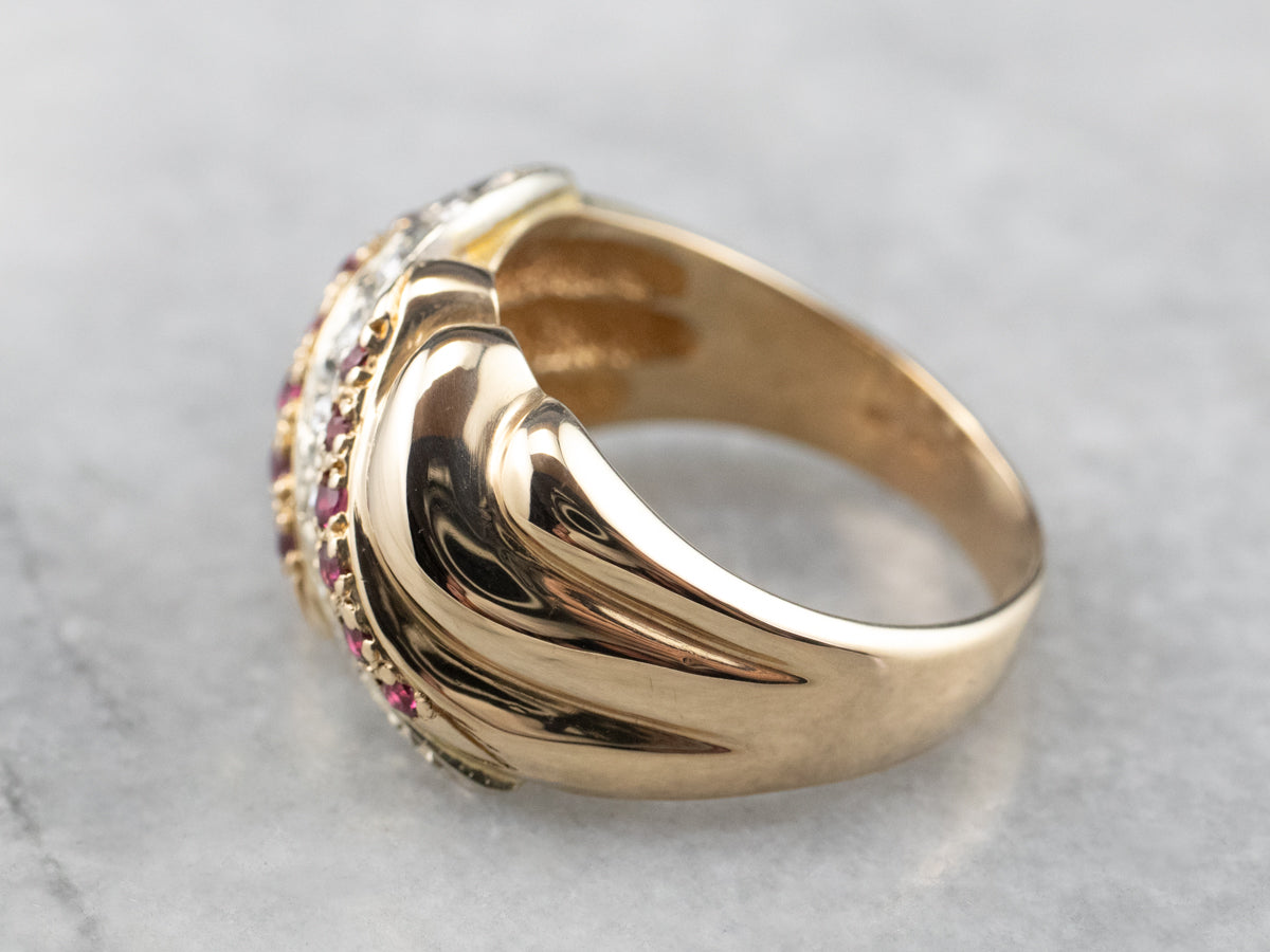 Vintage Ruby and Diamond Statement Ring