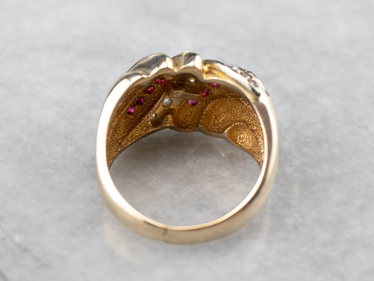 Vintage Ruby and Diamond Statement Ring