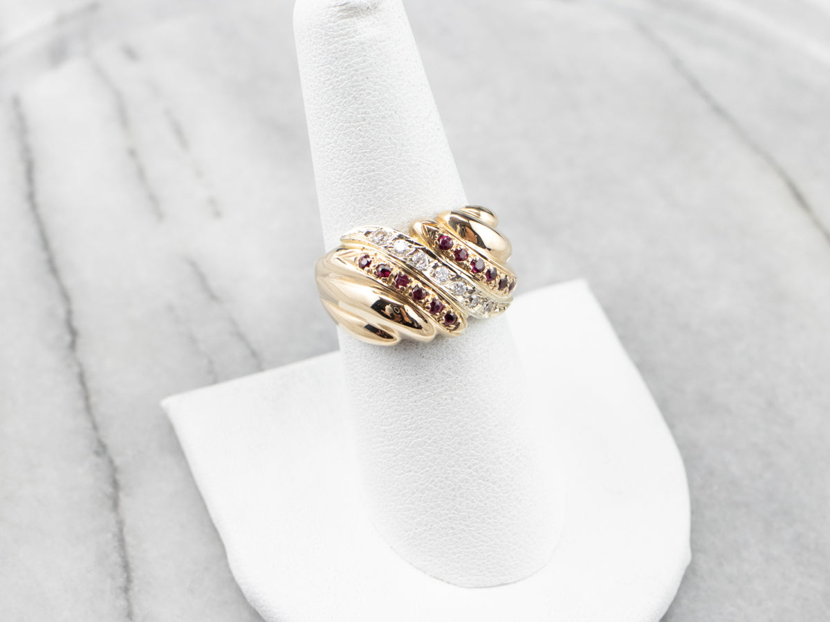 Vintage Ruby and Diamond Statement Ring