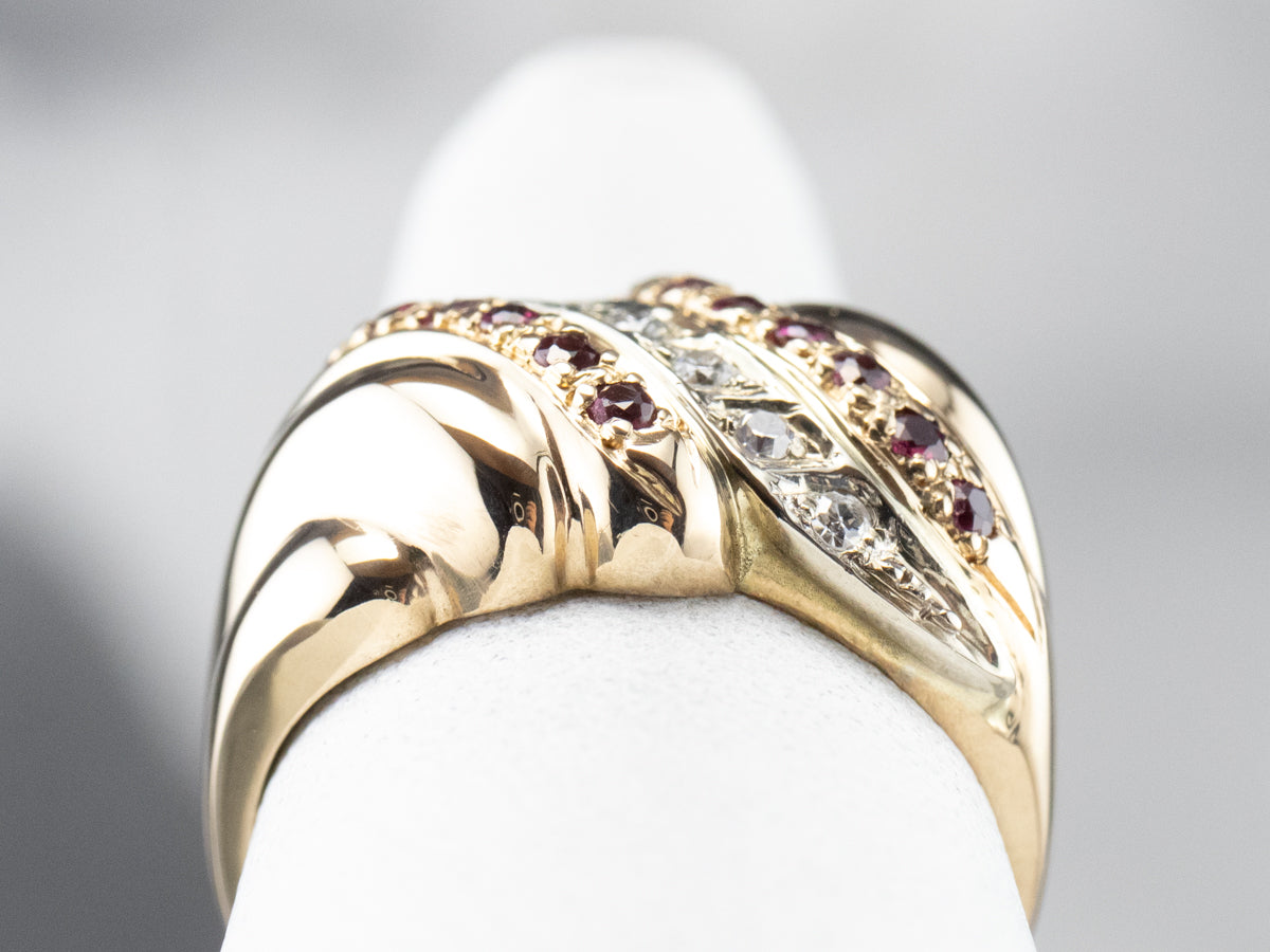 Vintage Ruby and Diamond Statement Ring