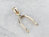 Unisex Gold Wishbone Charm or Pendant