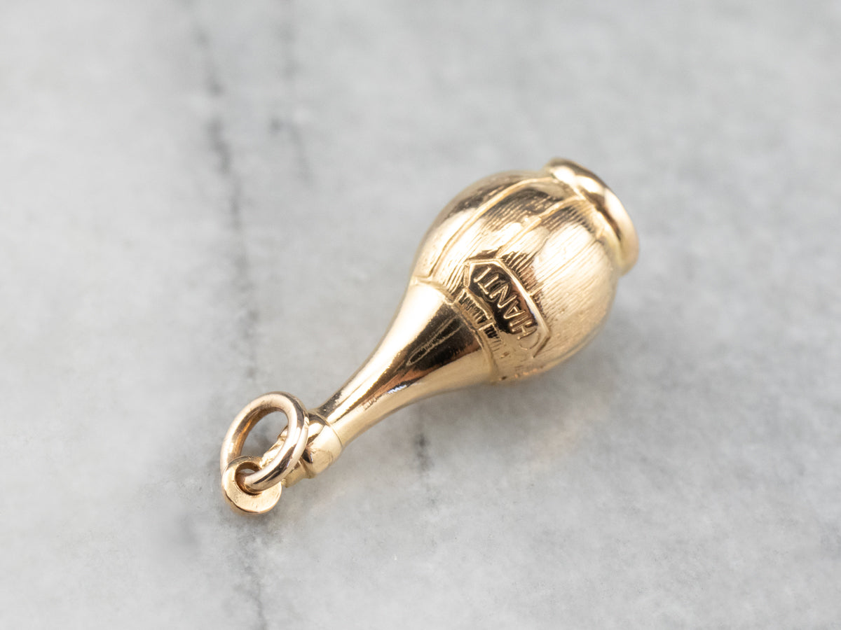 18K Gold Italian Chianti Bottle Charm