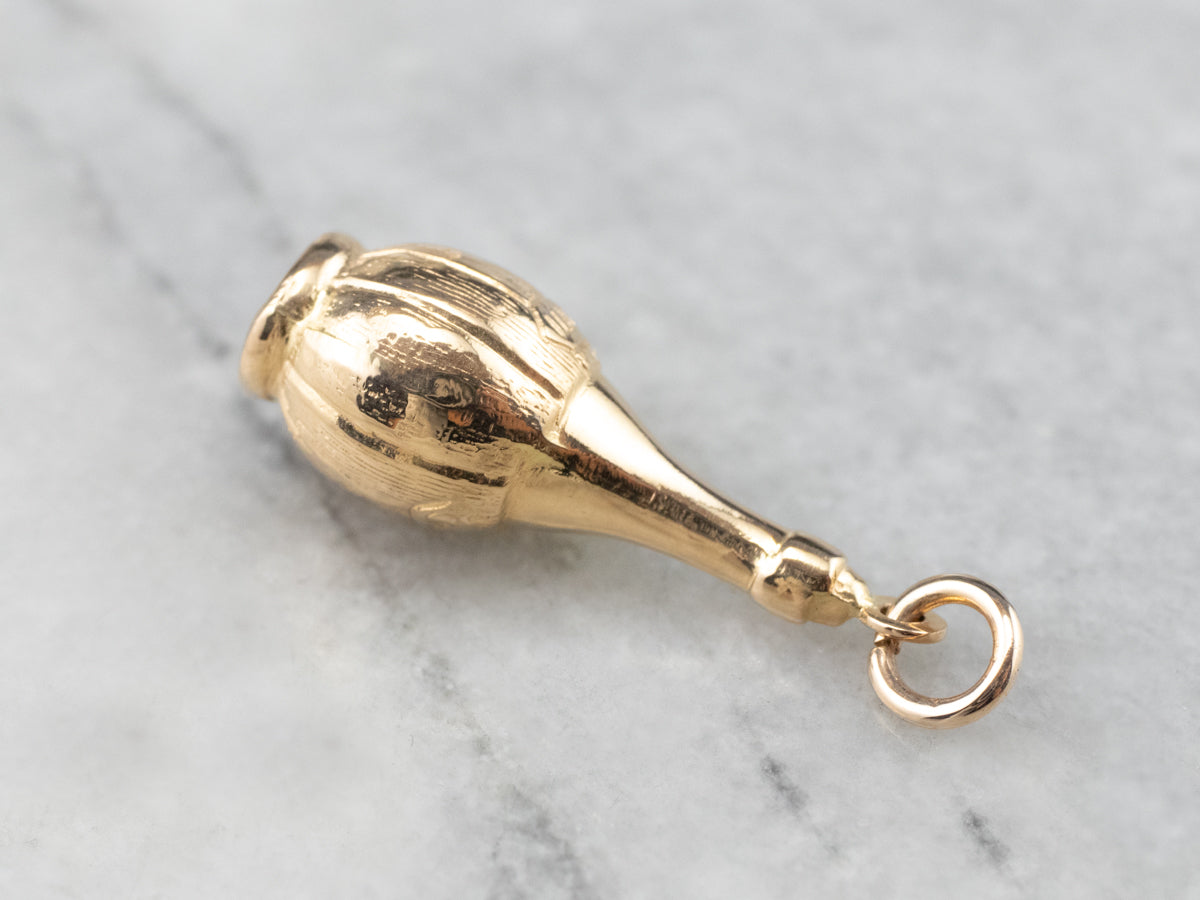 18K Gold Italian Chianti Bottle Charm