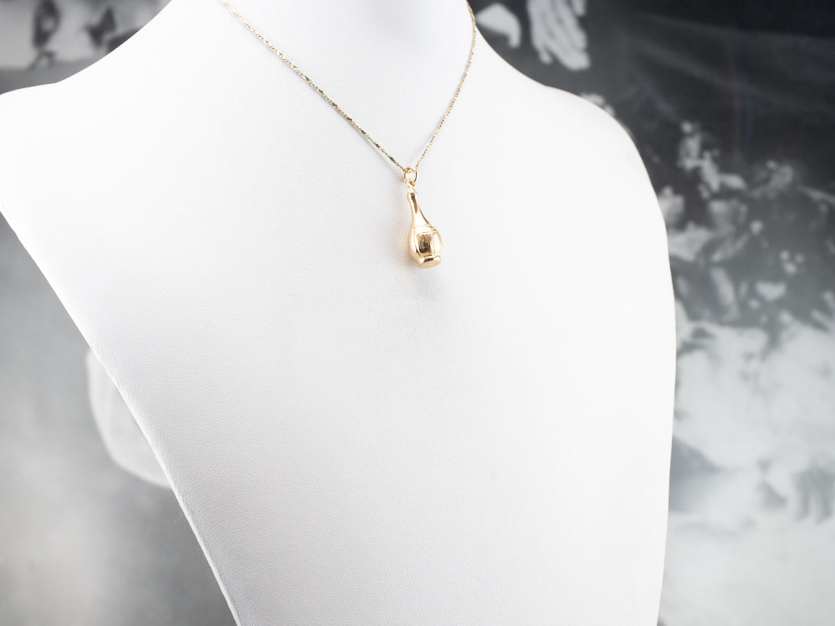 18K Gold Italian Chianti Bottle Charm