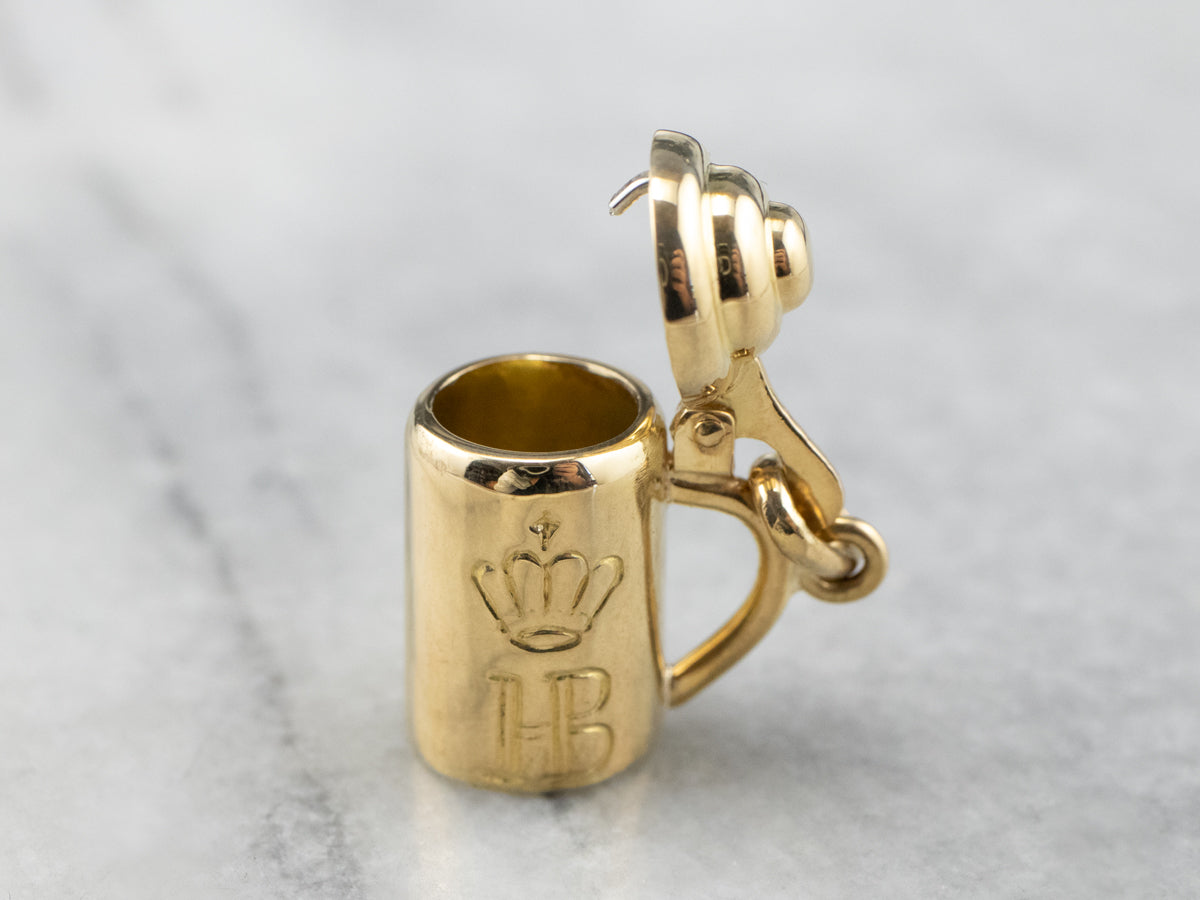 Vintage 18K Gold Beer Stein Charm