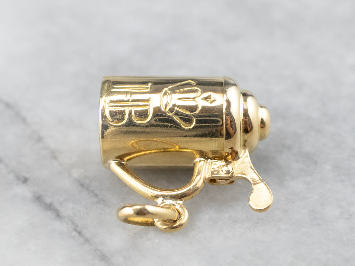 Vintage 18K Gold Beer Stein Charm