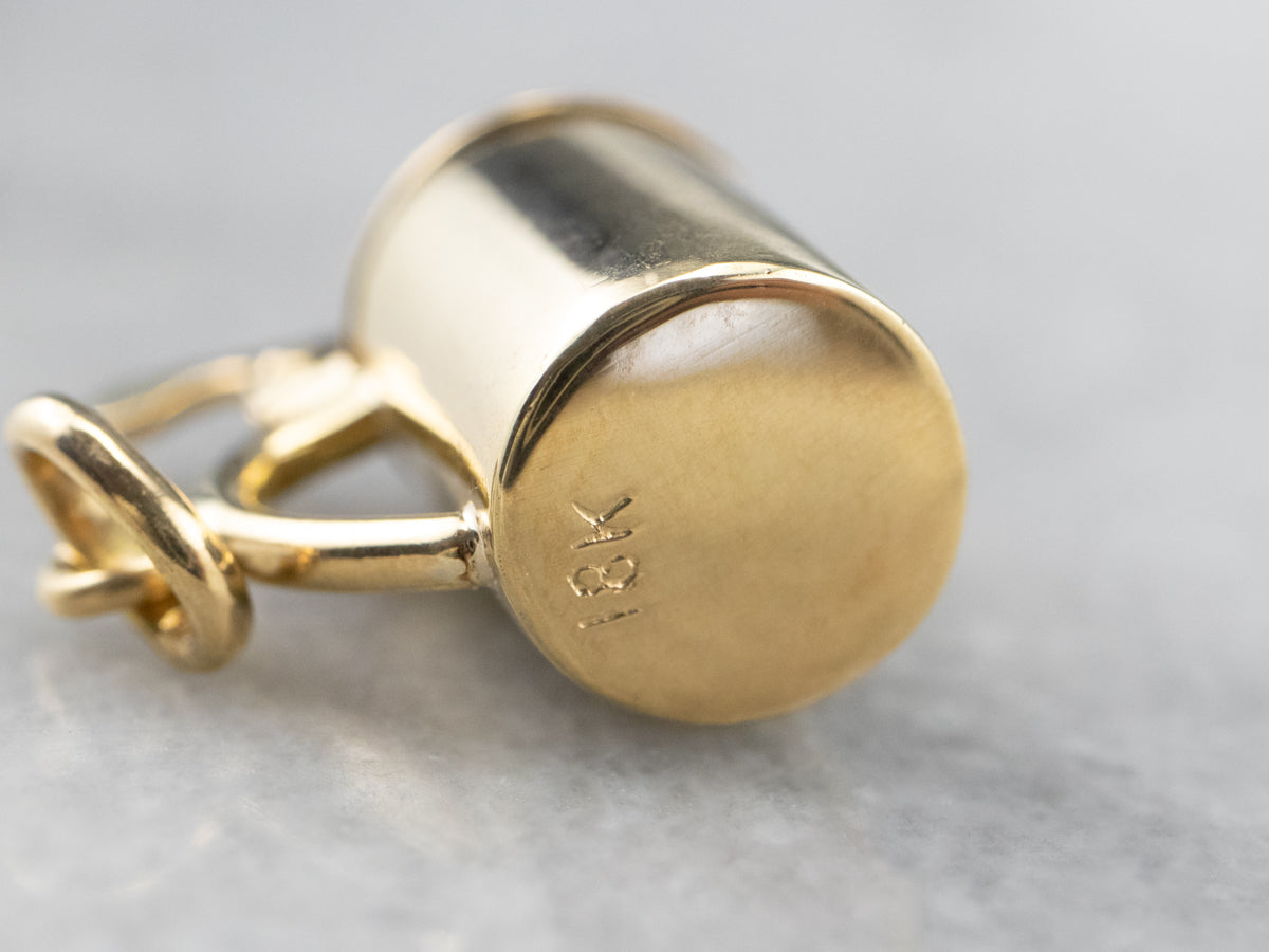 Vintage 18K Gold Beer Stein Charm