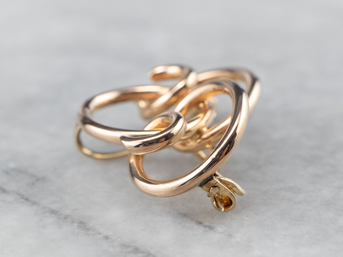 Vintage Rose Gold Openwork Watch Pin