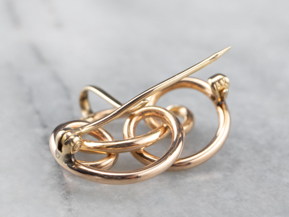 Vintage Rose Gold Openwork Watch Pin