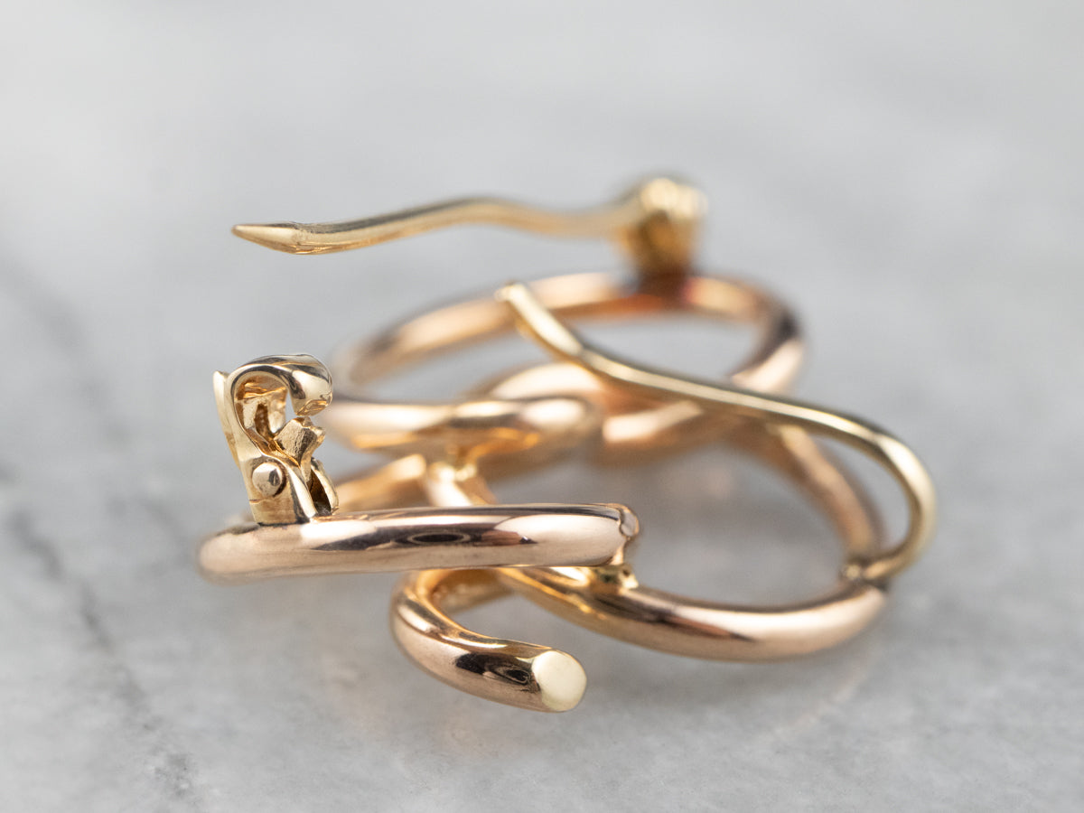 Vintage Rose Gold Openwork Watch Pin