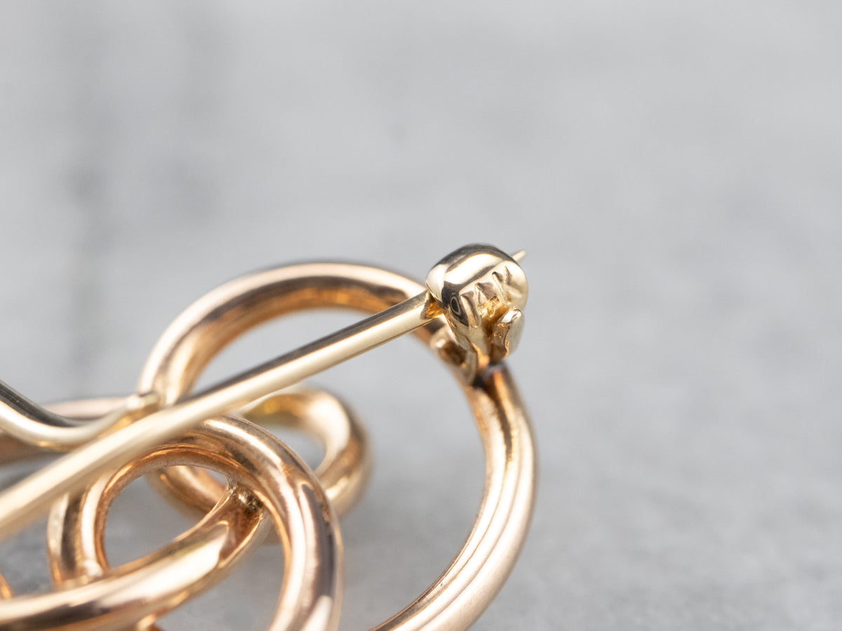 Vintage Rose Gold Openwork Watch Pin