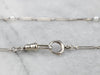 Vintage Pearl White Gold Bar Link Watch Chain