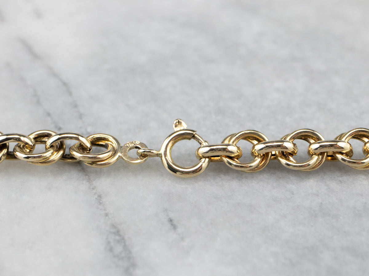 14K Gold Long Chunky Link Chain