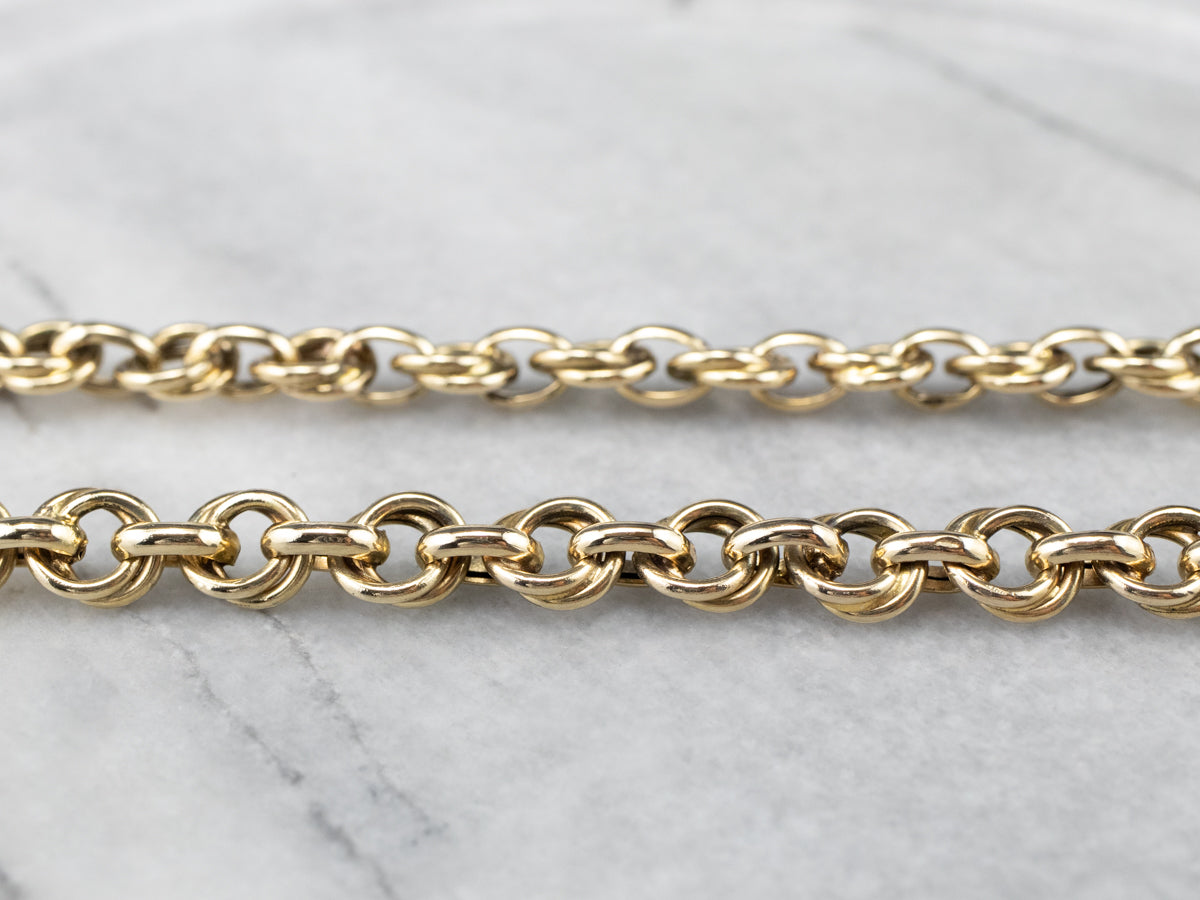 14K Gold Long Chunky Link Chain