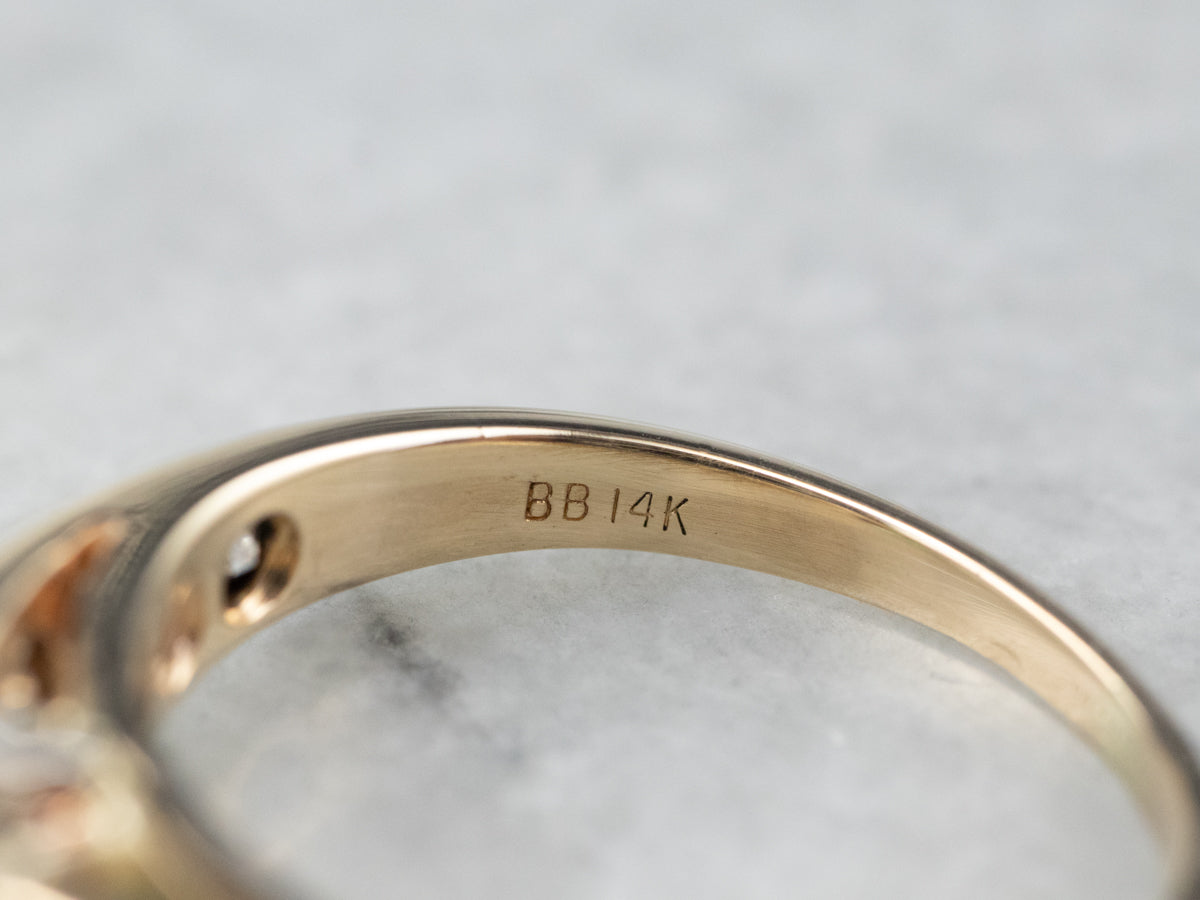 Emerald Diamond Gold Platinum Ring