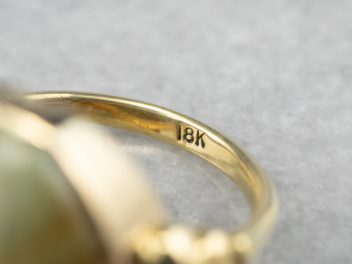 Picture Jasper Gold Statement Ring