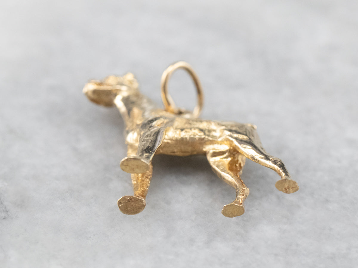 Vintage Gold Boxer Dog Charm