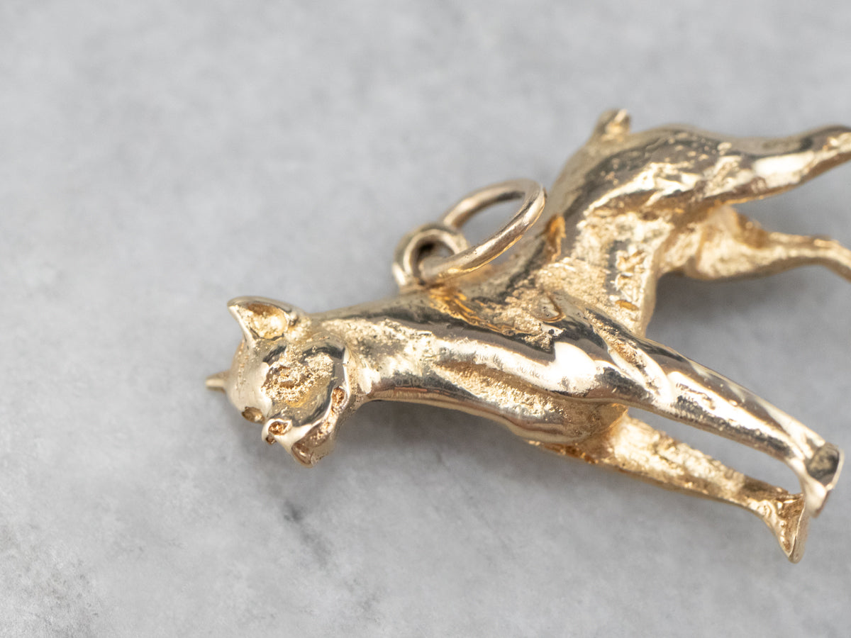 Vintage Gold Boxer Dog Charm