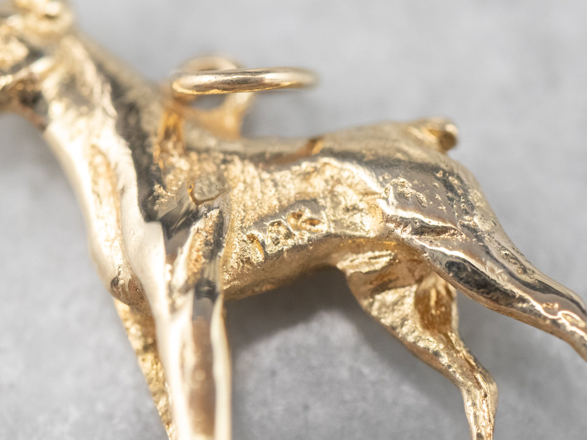Vintage Gold Boxer Dog Charm