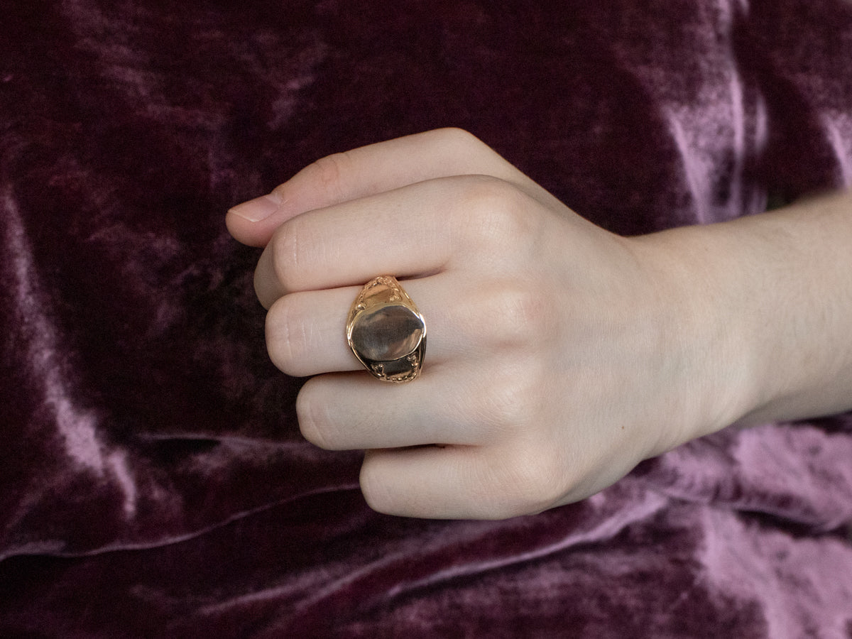 Vintage Gold Laurel Wreath Signet Ring