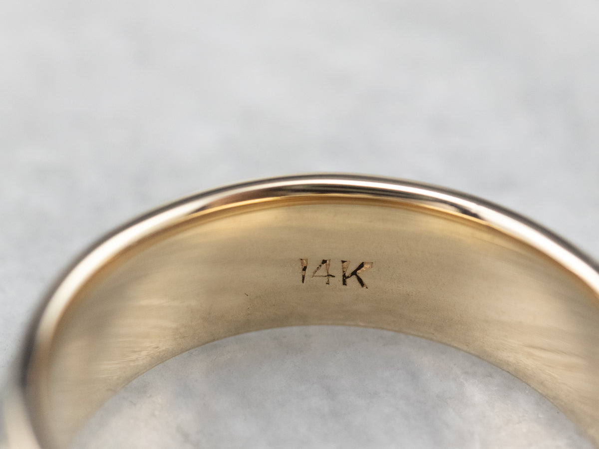 Unisex Two Tone Gold Pattern Band