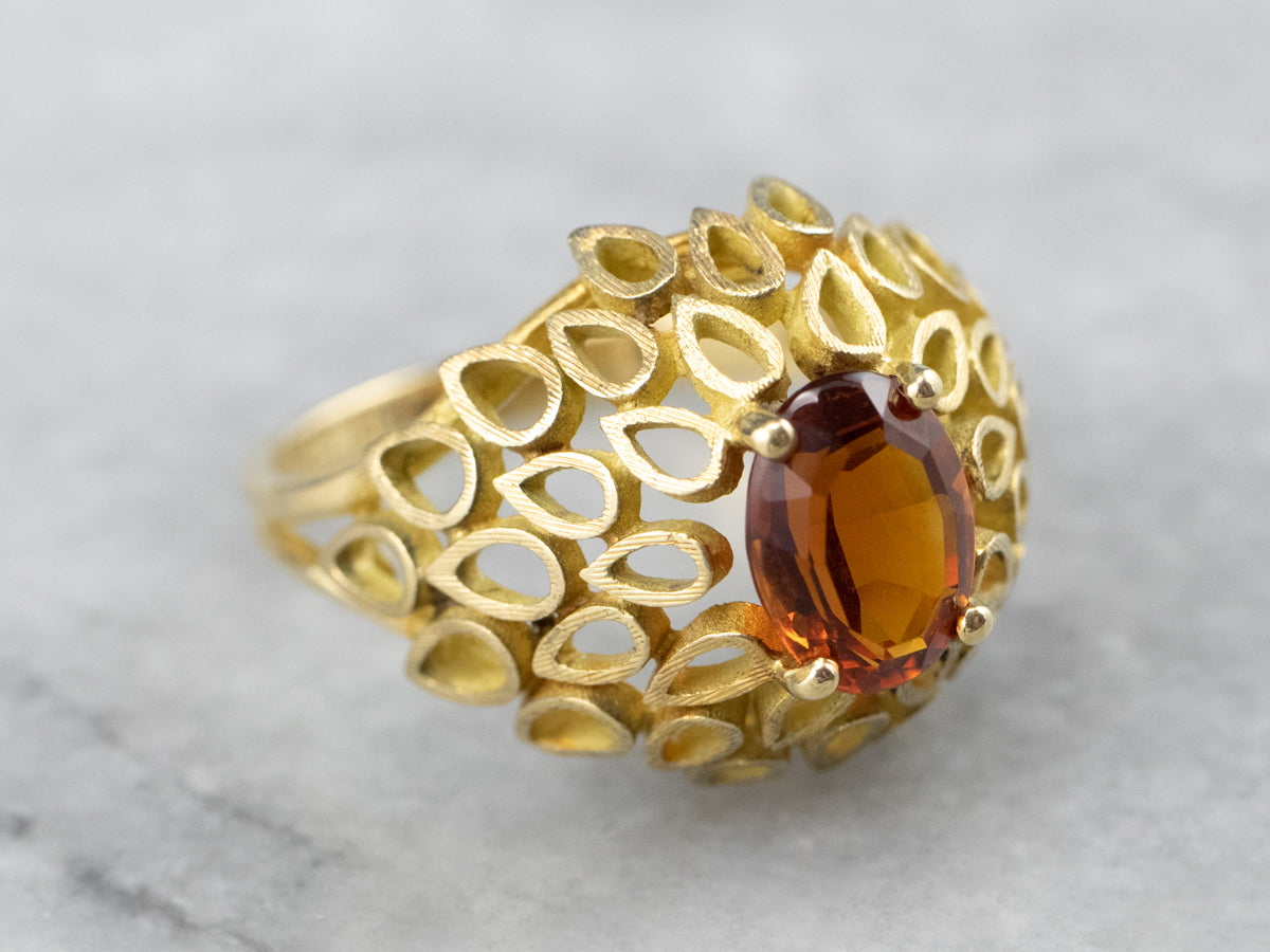 Funky Citrine Statement Ring