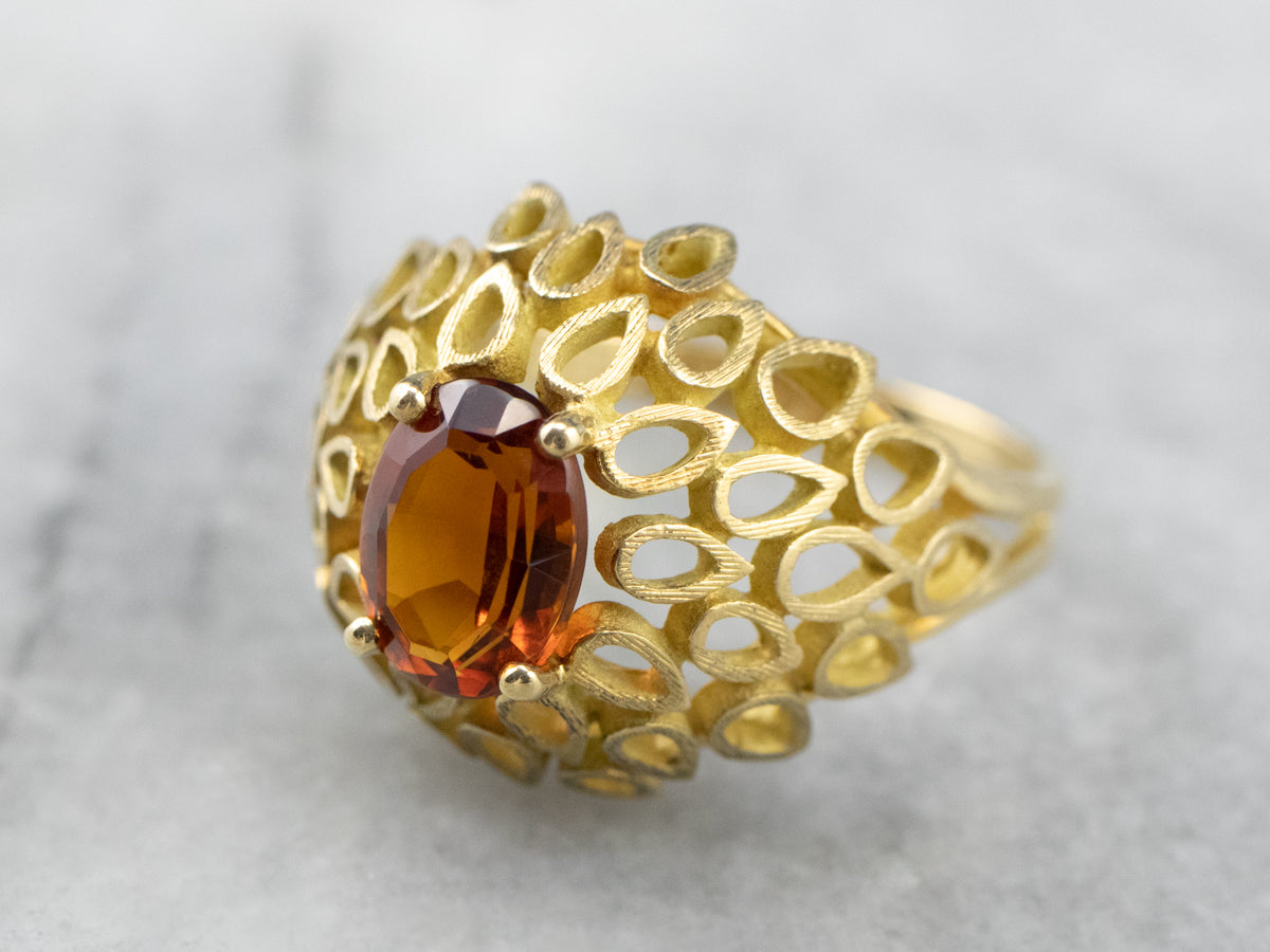 Funky Citrine Statement Ring
