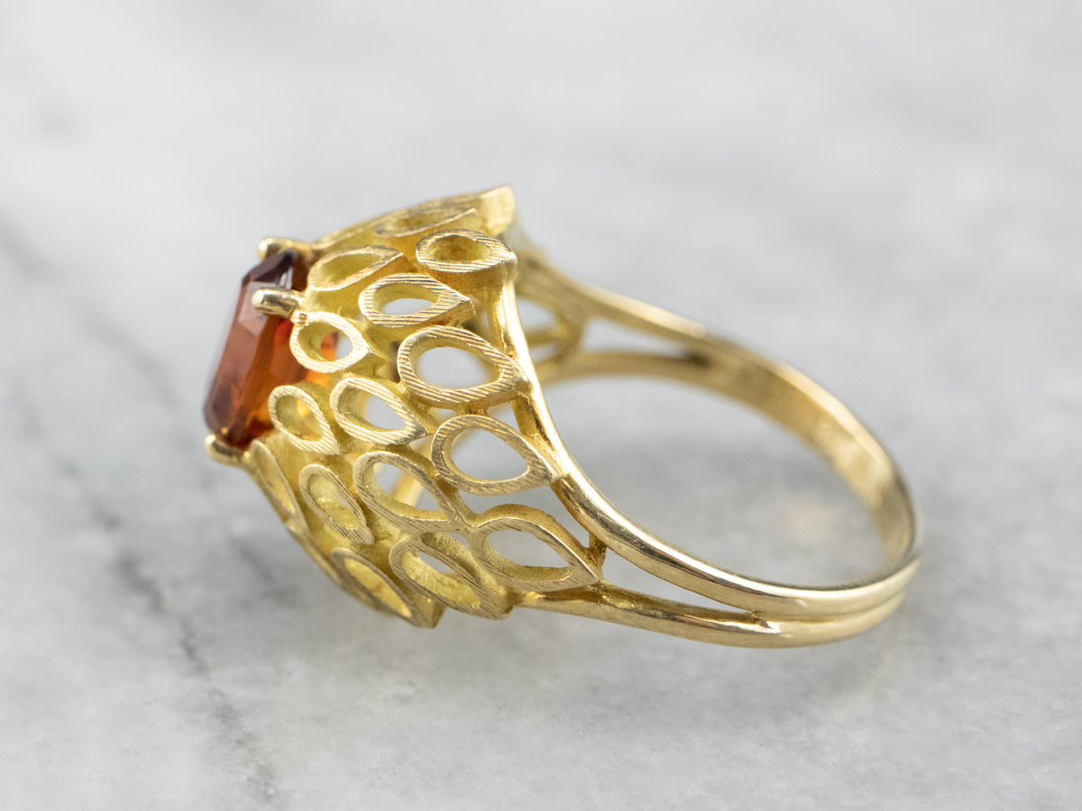 Funky Citrine Statement Ring