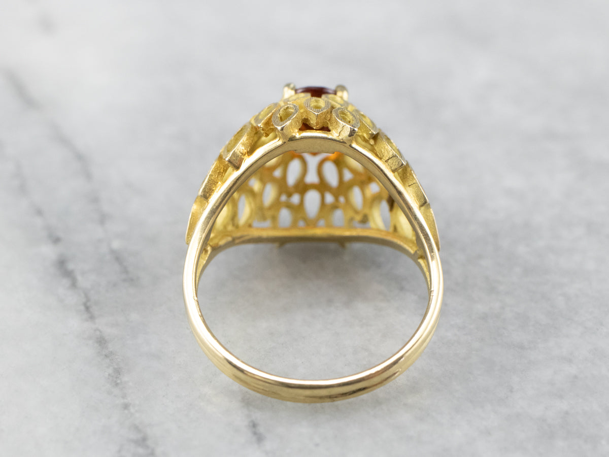 Funky Citrine Statement Ring