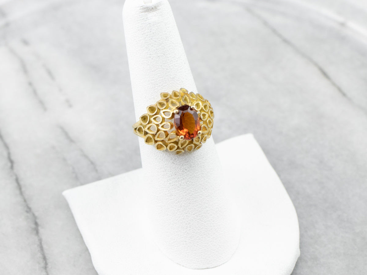 Funky Citrine Statement Ring