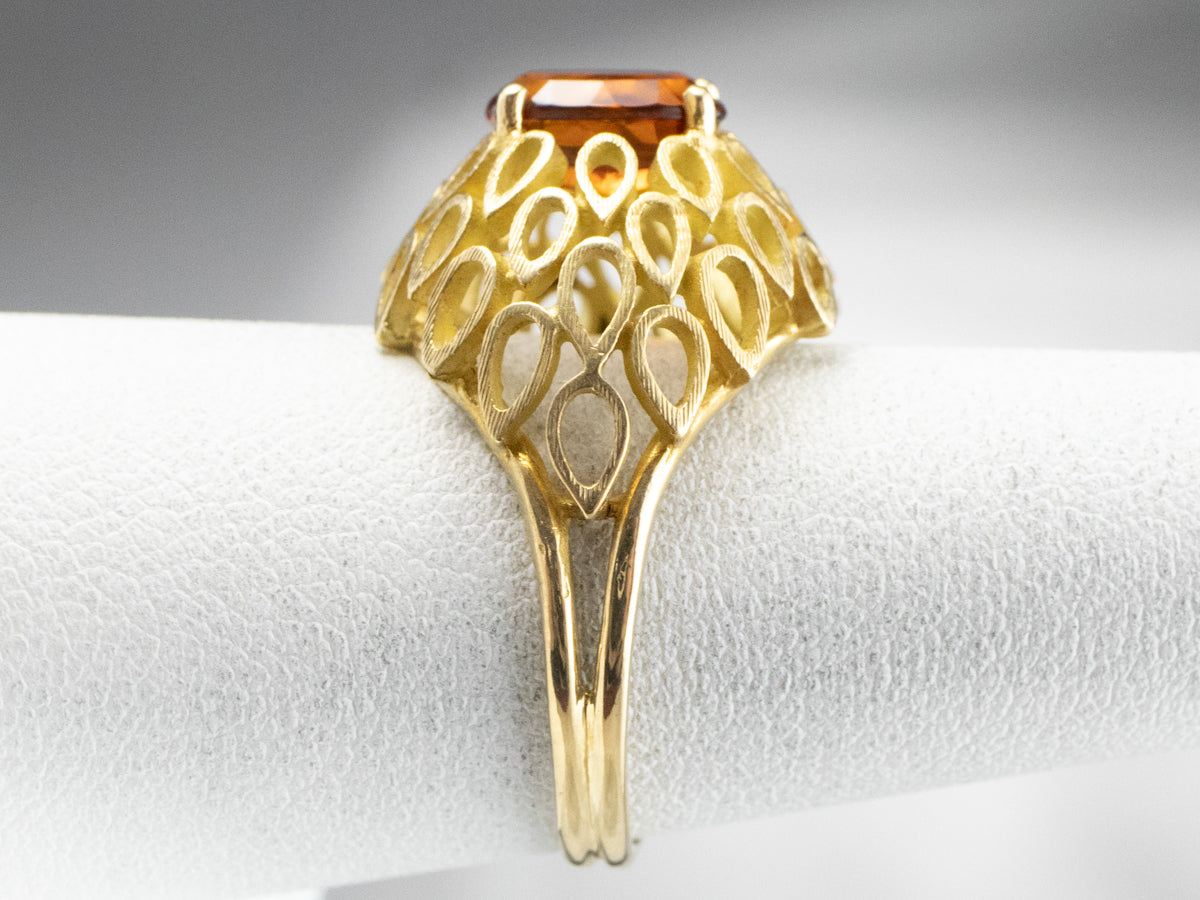 Funky Citrine Statement Ring