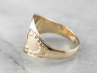 14k Gold and Diamond Laurel Wreath Ring