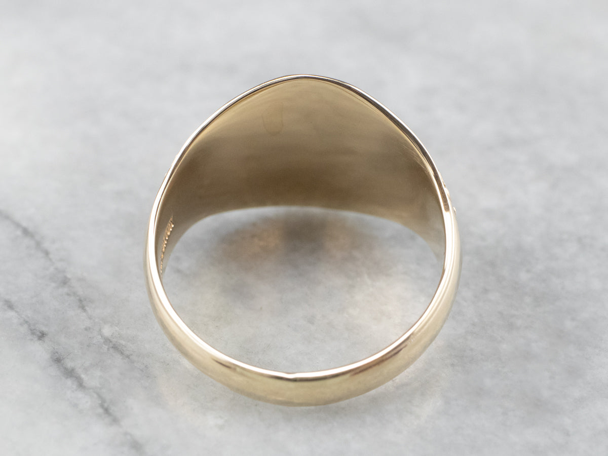 Vintage Gold Laurel Wreath Signet Ring